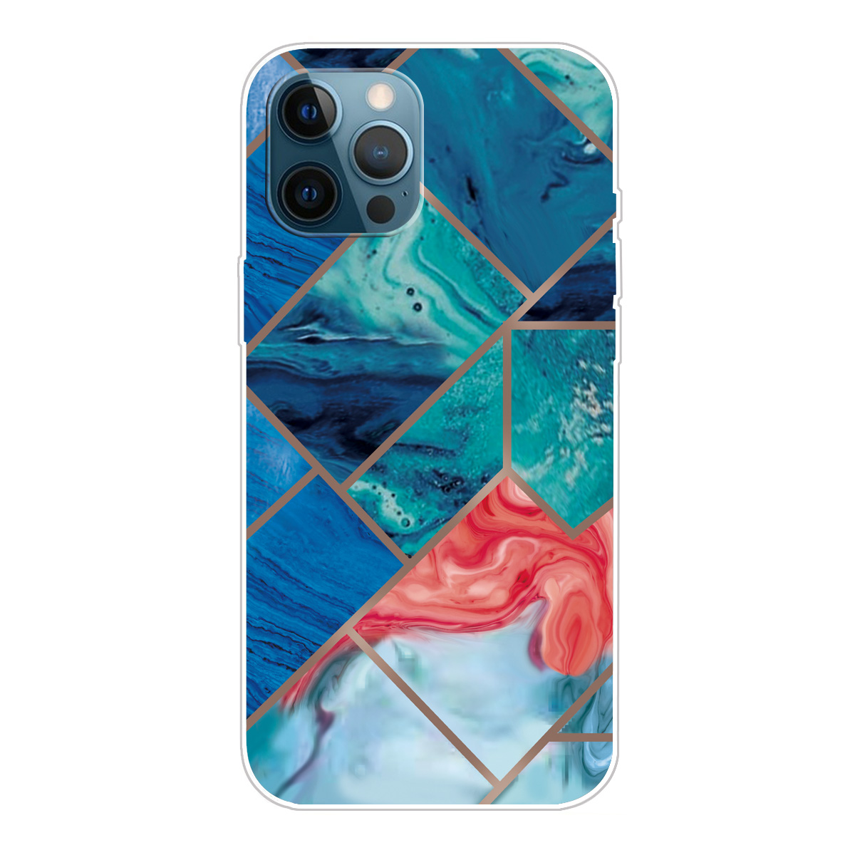 

Marble Pattern Soft TPU Phone Case Protection Back Cover for iPhone 12 Pro / iPhone 12 - Style H, iPhone 12 Pro