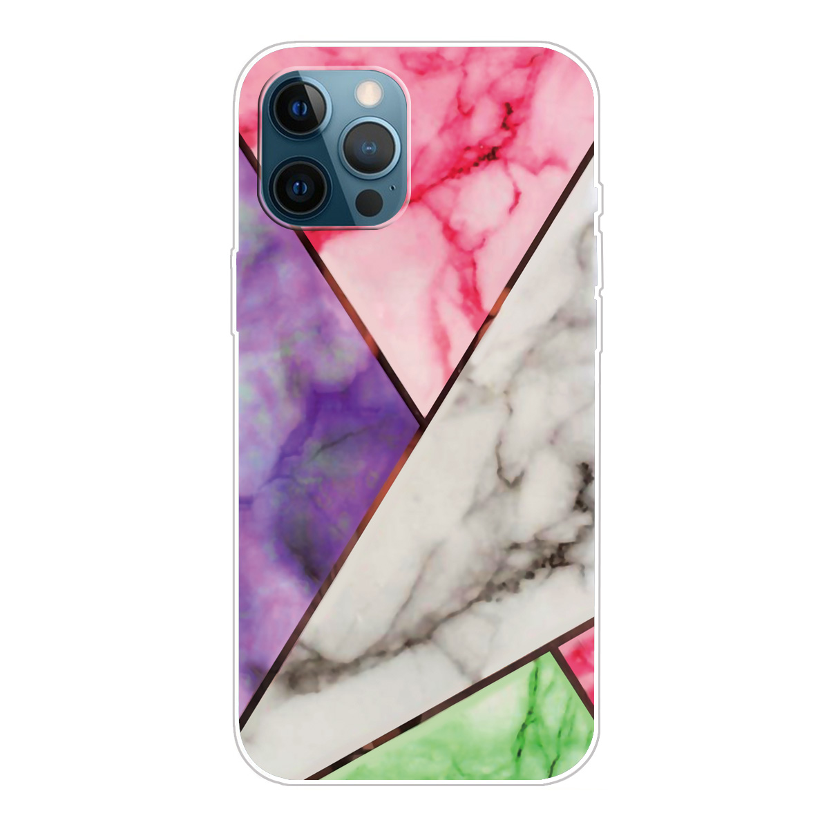 

Мраморный Узор Мягкий Телефон TPU Чехол Защита Задние Крышки Для IPhone 12 Pro / iPhone 12. - Стиль О., iPhone 12 Pro