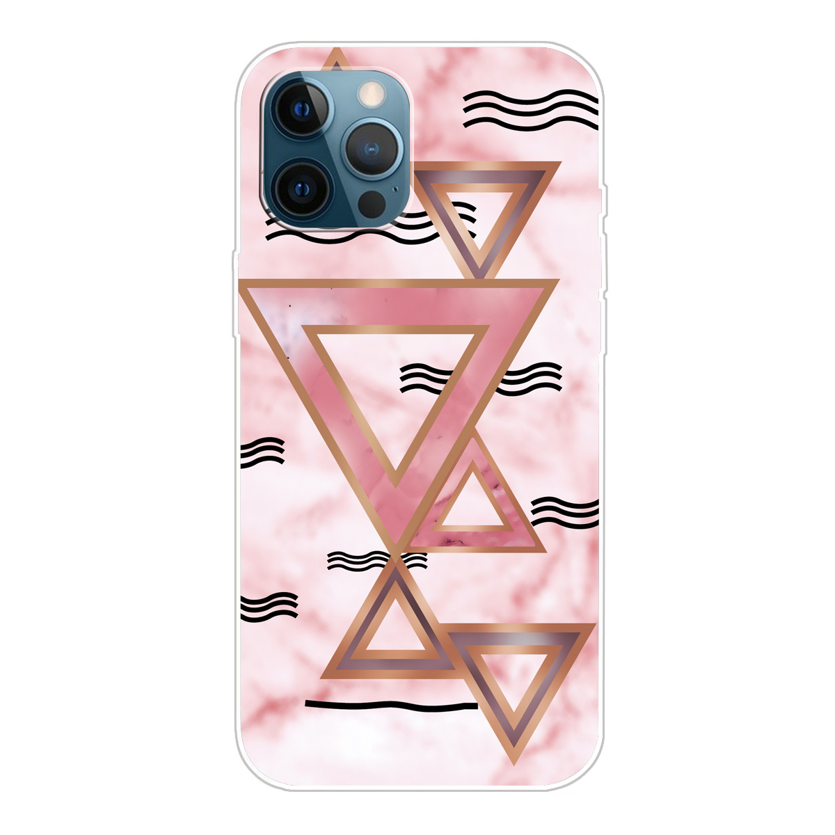 

Drop-proof Marble Pattern TPU Phone Case for iPhone 12 Pro / iPhone 12 - Style Q, iPhone 12 Pro