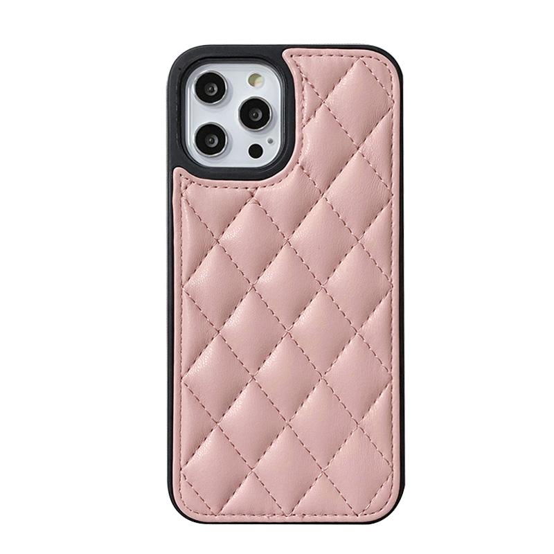 

NXE Diamond Lattice Style Leather Case Phone Shell Cover for iPhone 12 / 12 Pro - Pink, iPhone 12