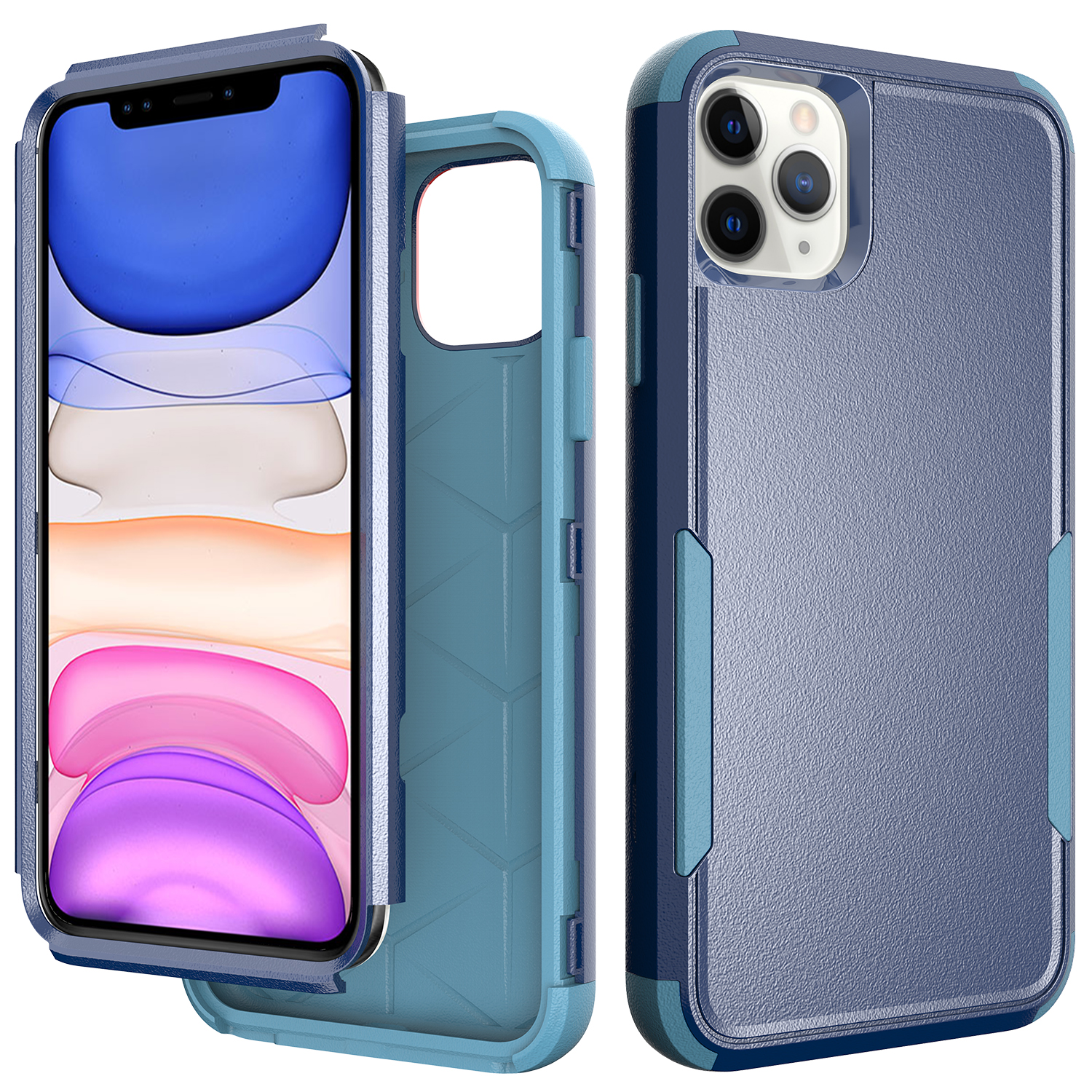 

Полная Защита от Амортизатора TPU + PC Hybrid Phone Case Для Iphone 11 Pro 5,8 Дюйма - Темно-синий, iPhone 11 Pro 5.8 inch