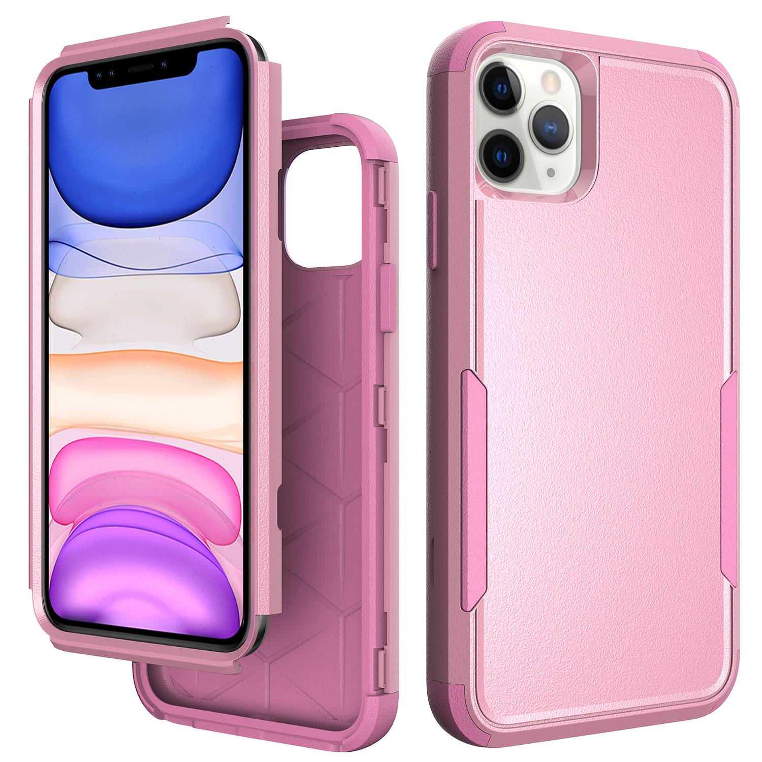 

Полная Защита от Амортизатора TPU + PC Hybrid Phone Case Для Iphone 11 Pro 5,8 Дюйма - Розовый/розовый, iPhone 11 Pro 5.8 inch