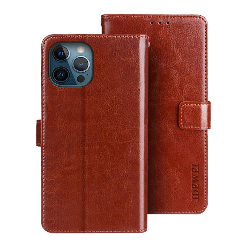 

IDewei Crazy Change Tearke Texture PU Кожаный Кошелек Стенд Телефон Корпус Для IPhone 12 Pro Max - Коричневый, iPhone 12 Pro Max