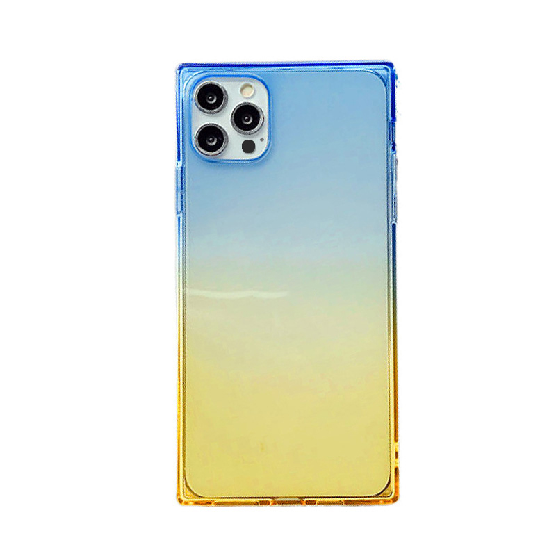 

NXE Precise Cut-Out Gradient Color Design TPU Phone Protector Cover for iPhone 12/12 Pro - Blue/Gold, iPhone 12