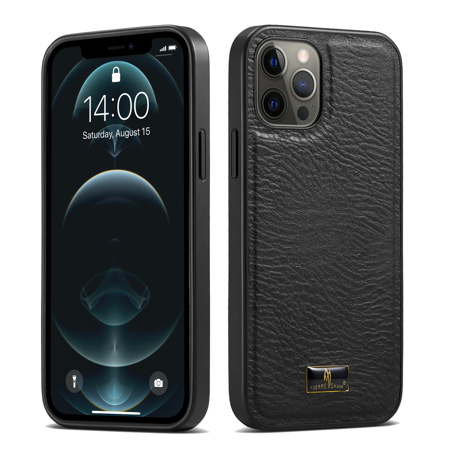 

Fierre Shann Super Slim PU Кожа + Пластик + TPU Чехол Для Телефона Для IPhone 12 / 12Pro - Текстура Слона, iPhone 12