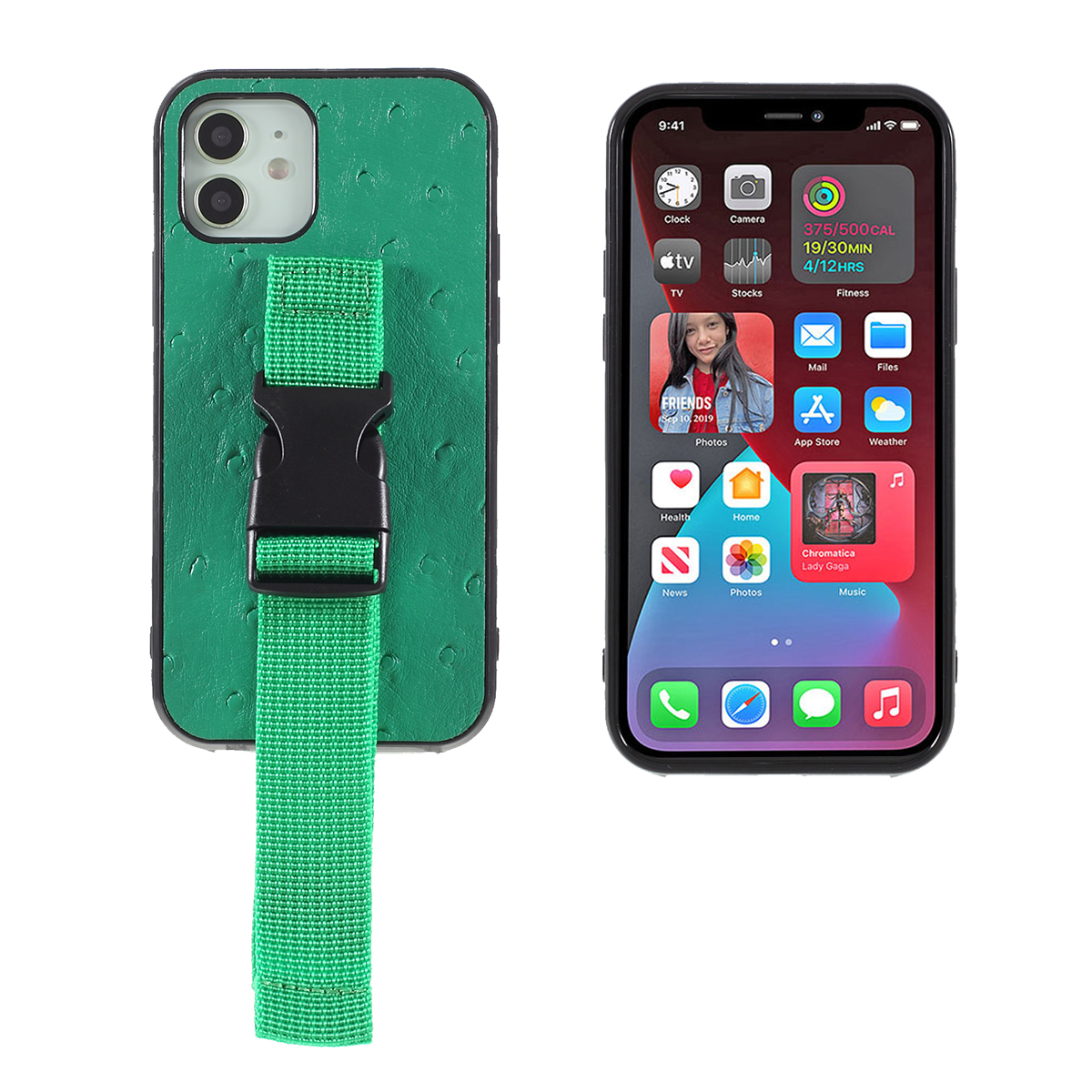 

Water Drop Design Hard PC Phone Cover Case for iPhone 12 mini - Green, iPhone 12 mini