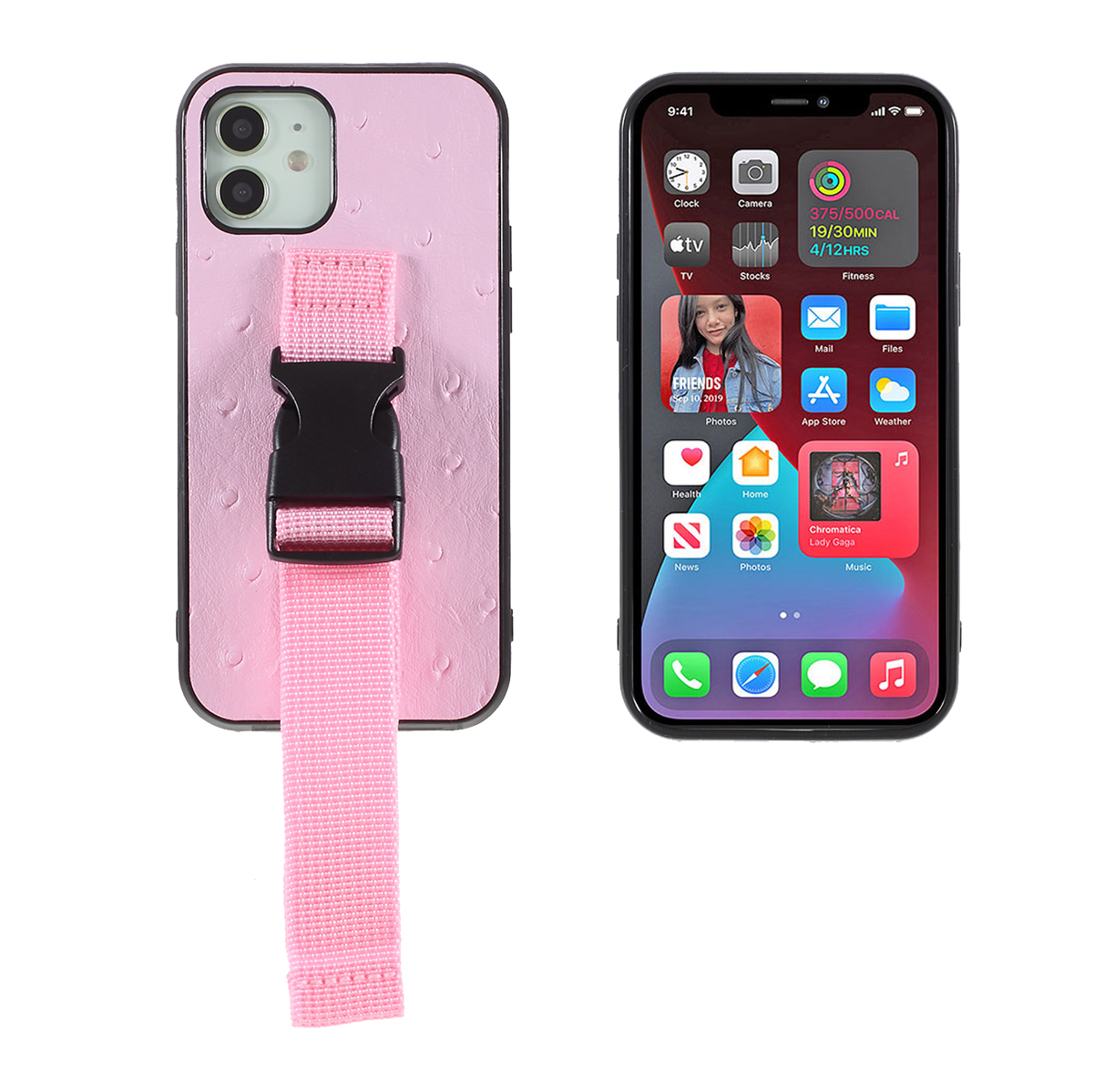 

Water Drop Design Hard PC Phone Cover Case for iPhone 12 mini - Pink, iPhone 12 mini