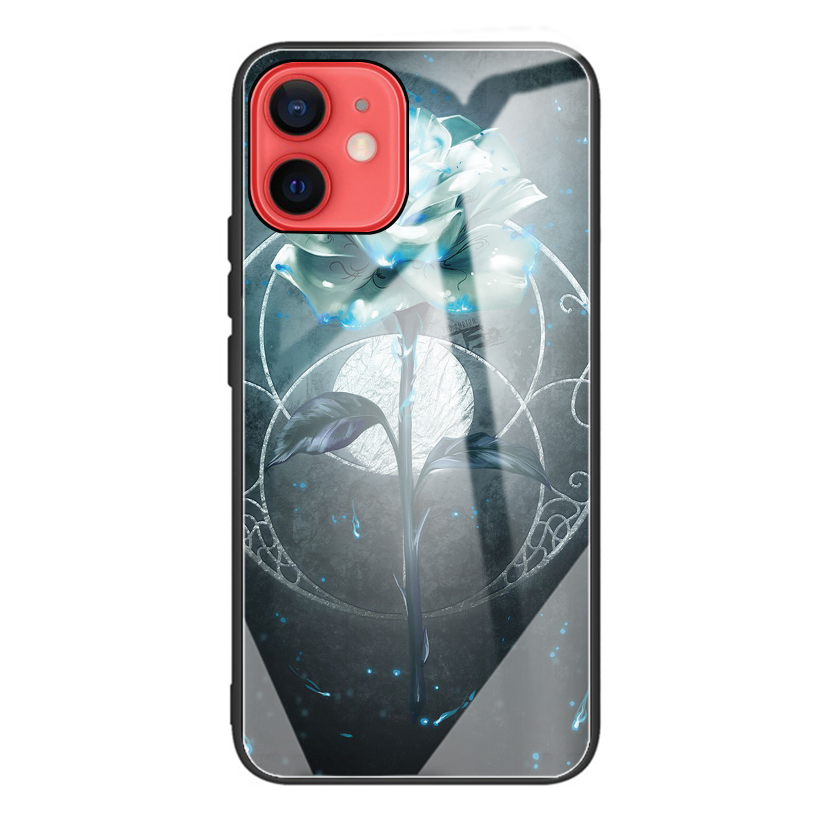 

Узорная Печать Закаленное Стекло + ТПУ Телефон Защитный Чехол Для IPhone 11 6,1 Дюйма - Роза, iPhone 11 6.1 inch