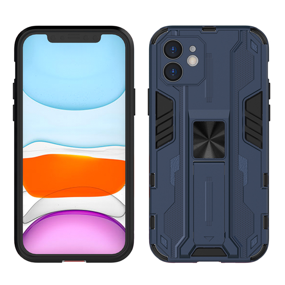 

PC + TPU Shockproof Phone Case with Kickstand for iPhone 12 mini - Blue, iPhone 12 mini