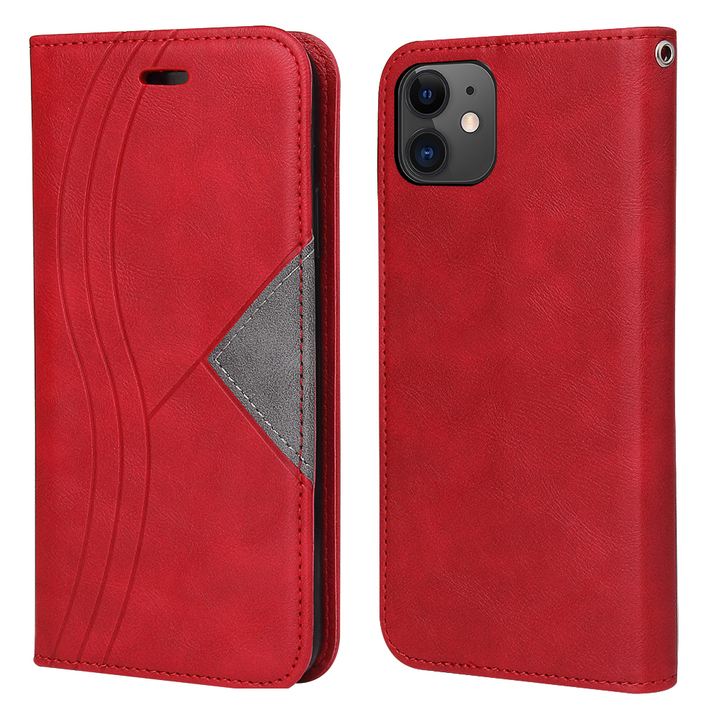 

Автоматическая Поглощенная Кожаная Кожаный Держатель Карты Для IPhone 12 Pro / 12 - Красный, iPhone 12 Pro