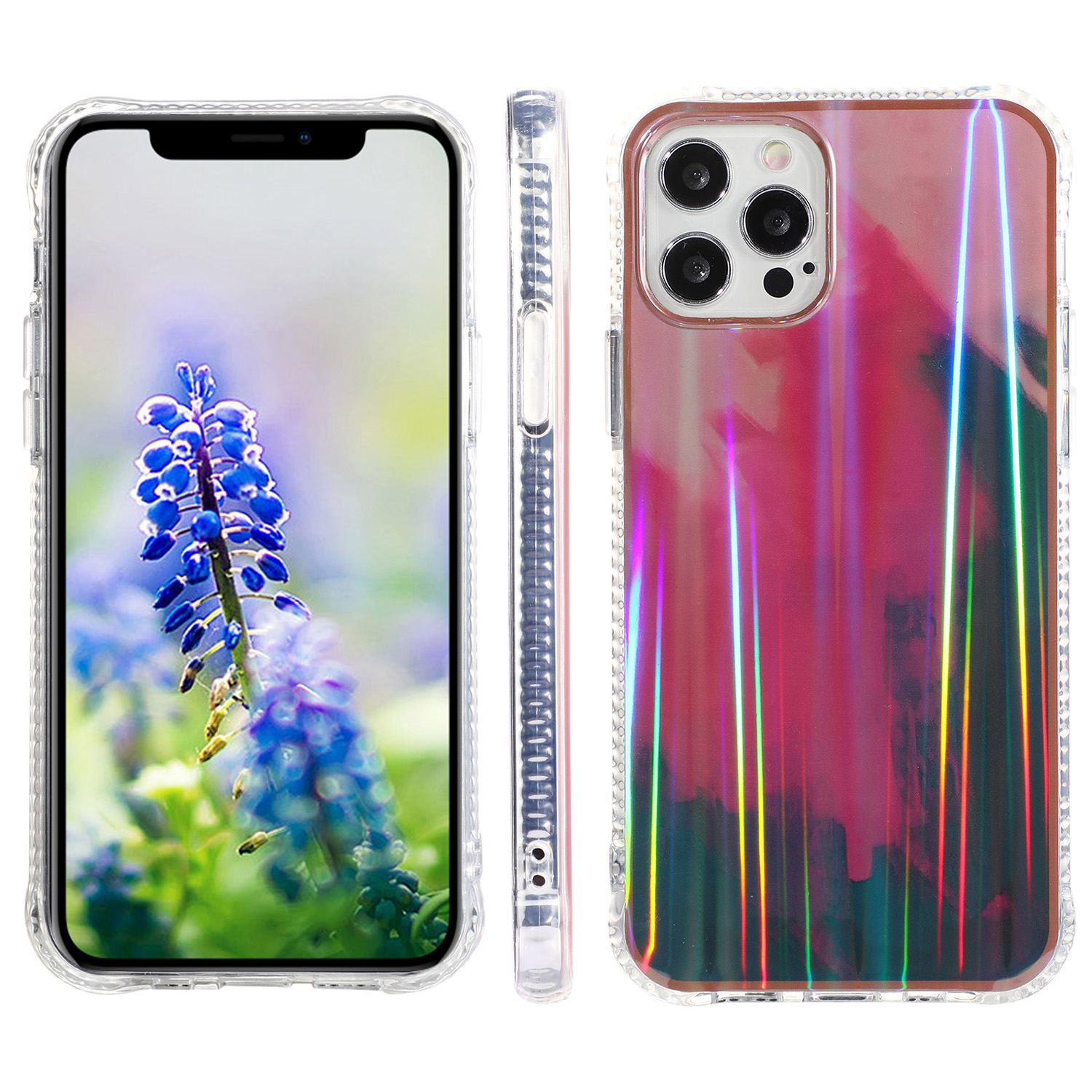 

Rendering Watercolor Pattern IMD Design TPU Phone Shell Cover for iPhone 12/12 Pro - Style D, iPhone 12