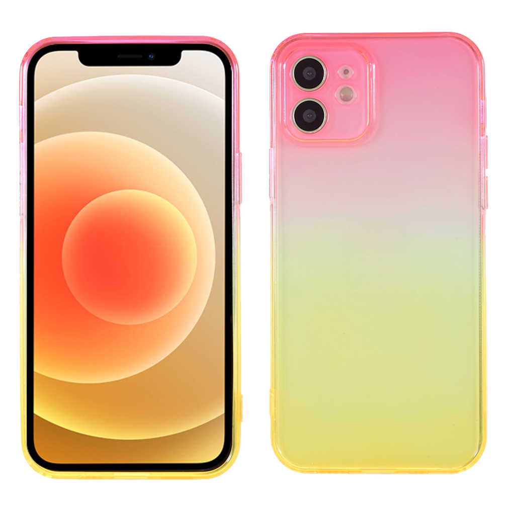 

Gradient Color Fall Resistance TPU Phone Protective Shell Case Cover for iPhone 12 - Pink Orange, iPhone 12