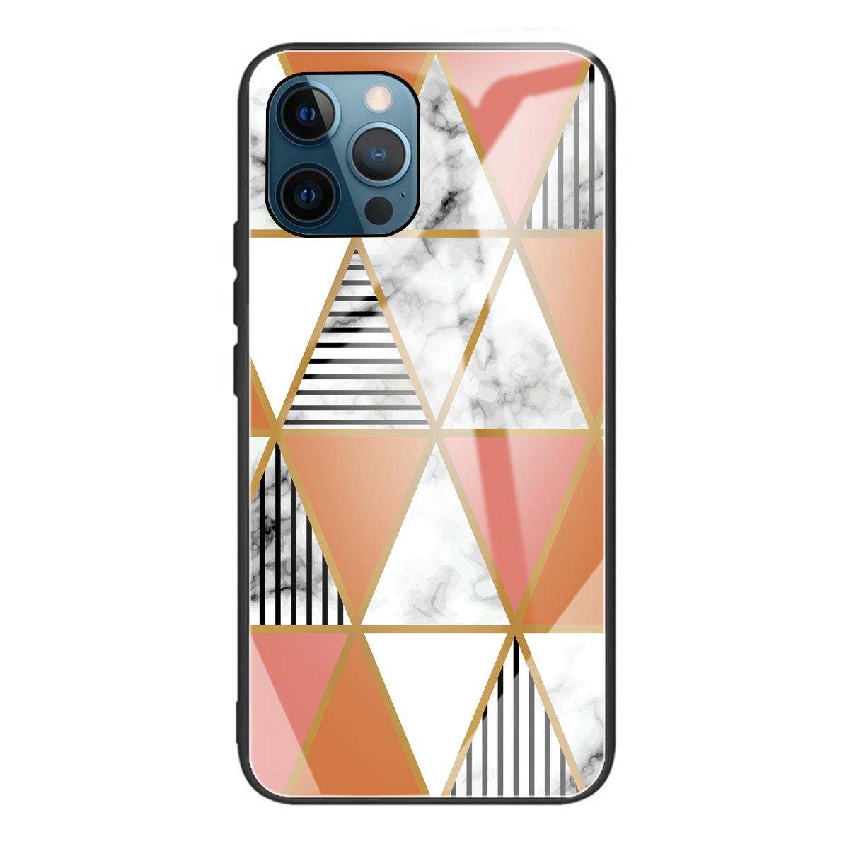 

Explosion-proof Tempered Glass + TPU Combo Cover Marble Texture Phone Case for iPhone 12 Pro Max - Style V, iPhone 12 Pro Max