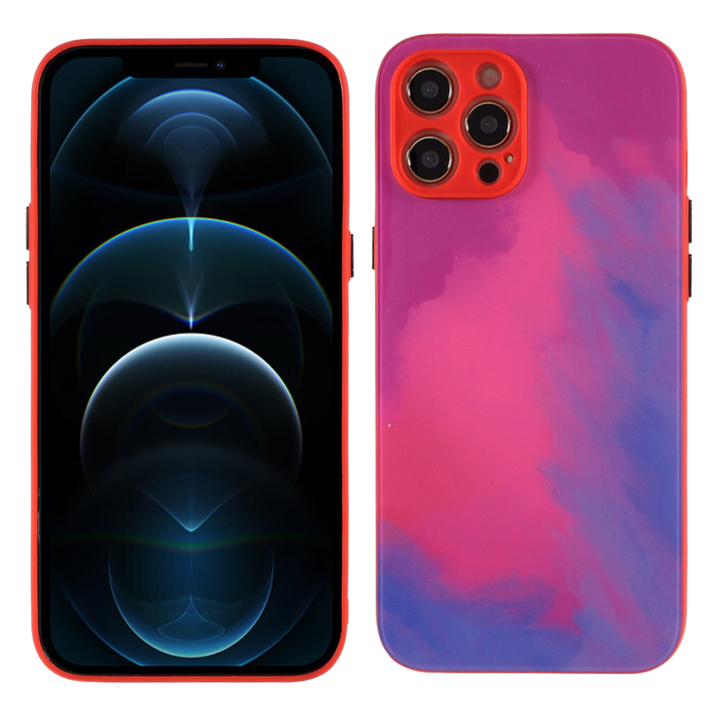 

Стильный Акварельный Рисунок Дизайн Закаленного Стекла + TPU Edge Case Для IPhone 12 Pro Max - Фиолетовый, iPhone 12 Pro Max