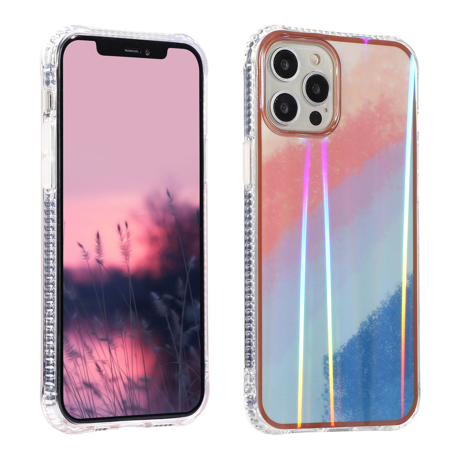 

Aurora Cloud Pattern Printing Acrylic+TPU Phone Back Case Cover Shell for iPhone 12 Pro Max - Style B, iPhone 12 Pro Max