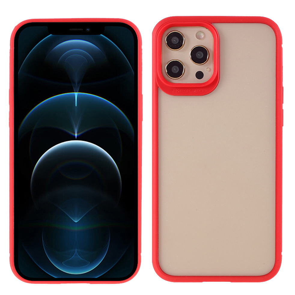 

Утолщенная Рамка TPU + Acrylic Задняя Панель Консоль Телефона Для IPhone 12/12 Pro - Красный, iPhone 12