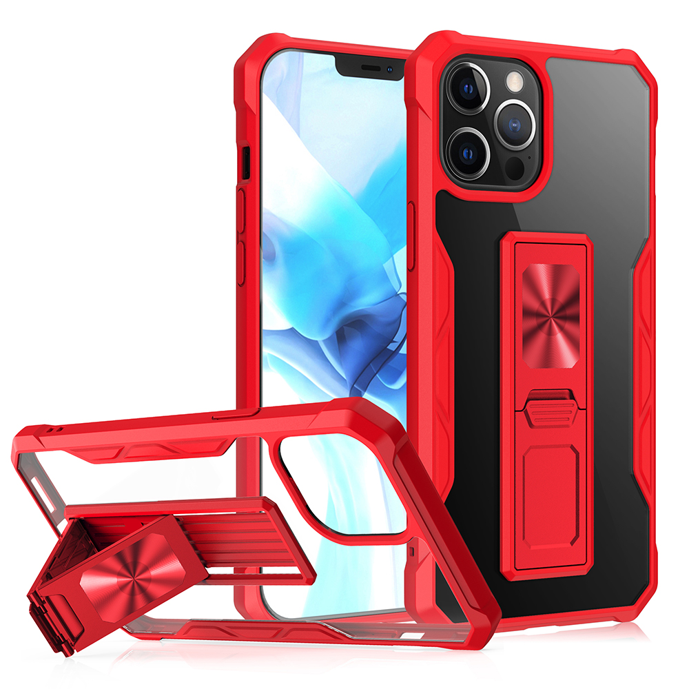

Устойчивый к Сбросу Tpu+акриловый Мобильный Телефон Корпус Корпус Встроен Встроенный Удар Для Iphone 12/12 Pro - Красный, iPhone 12