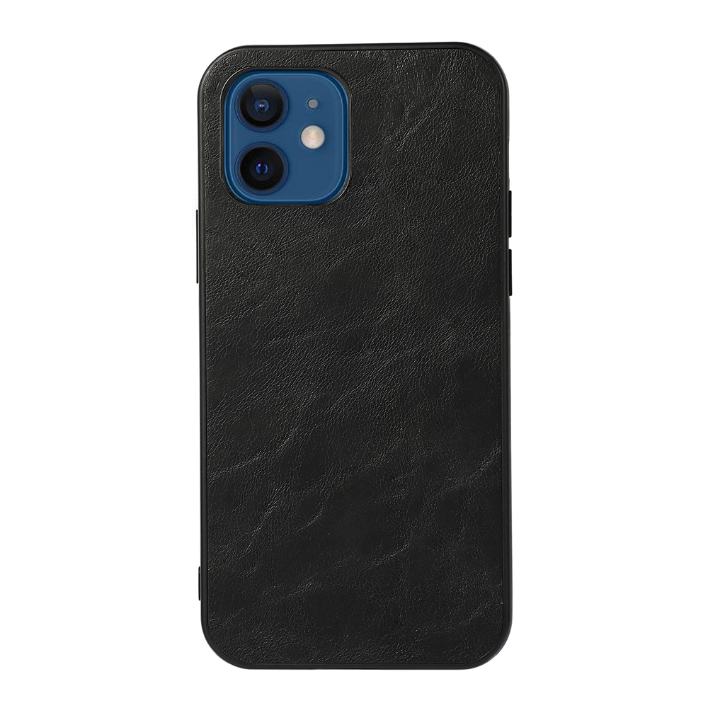 

Crazy Consive Texte Texty Pu Coegeated TPU CATE Для IPhone 12 Mini - Чернить, iPhone 12 mini
