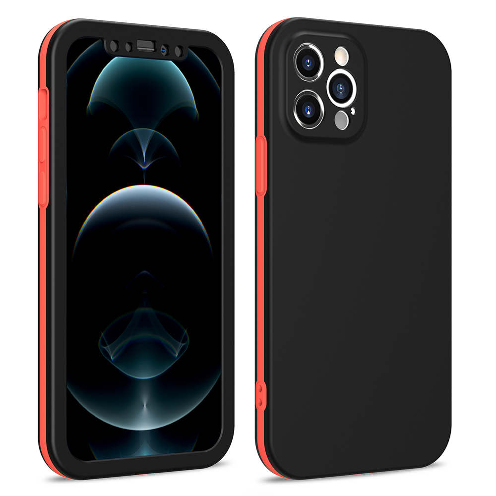 

Dual Color All-round PC + TPU Hybrid Protective Phone Cover for iPhone 12 Pro - Black, iPhone 12 Pro