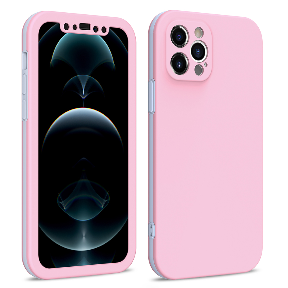 

Dual Color All-Round Protection Устойчивый К Царапинам PC + TPU Гибридный Чехол Для IPhone 12 Pro Max - Розовый, iPhone 12 Pro Max