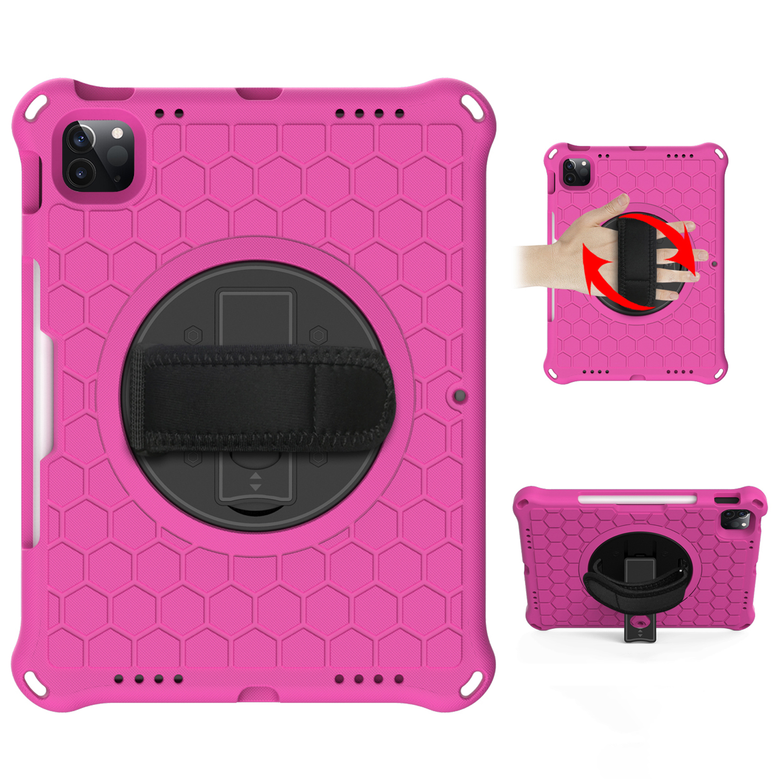 

Honeycomb Texture Protector EVA + Plastic Tablet Case for iPad Pro 11-inch (2022) / (2021) / (2020) / (2018) - Rose / Black, iPad Pro 11 (2021)