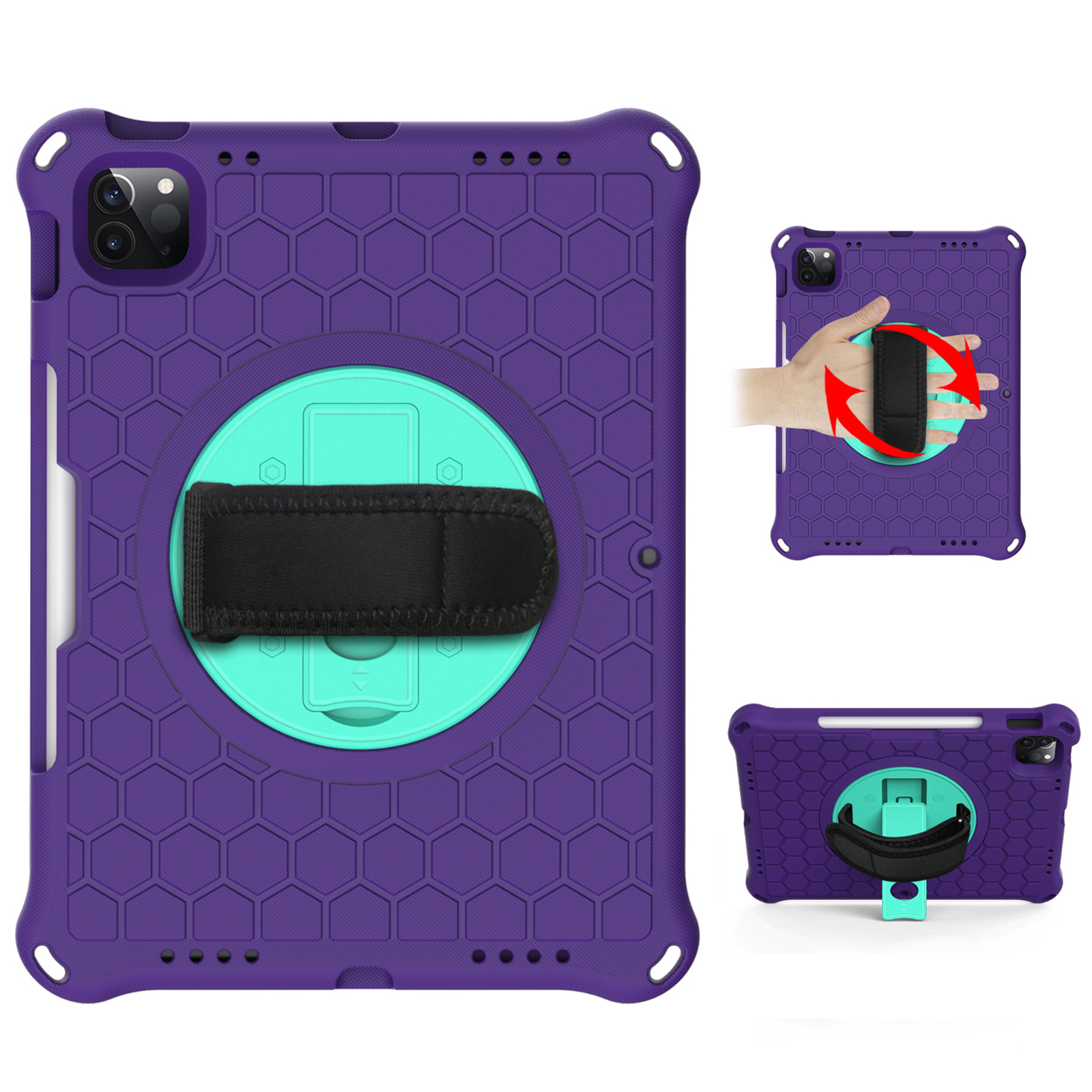 

Honeycomb Texture Protector EVA + Plastic Tablet Case for iPad Pro 11-inch (2022) / (2021) / (2020) / (2018) - Purple / Aqua, iPad Pro 11 (2021)