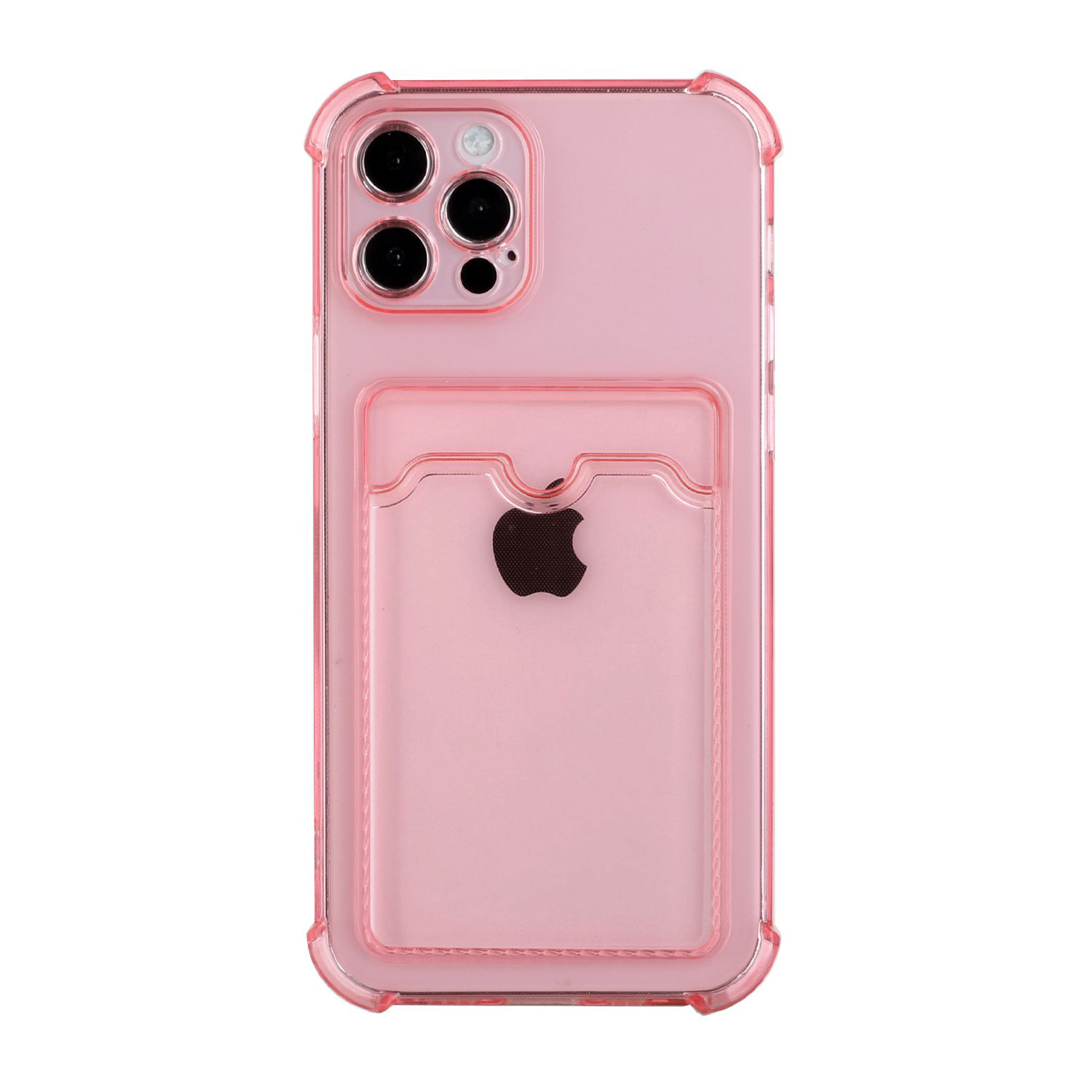 

Защитник Для Мобильного Телефона Soft Propress Soft TPU с Держателем Карты Для Iphone 12 Pro Max - Розовый