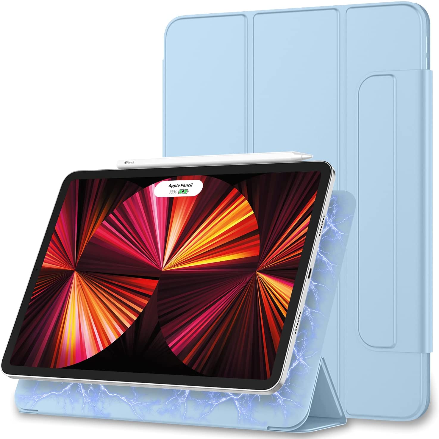 

Magnetic Auto Wake & Sleep PU Leather Tri-fold Stand Tablet Case for iPad Pro 11-inch (2021) - Blue, iPad Pro 11 (2021)