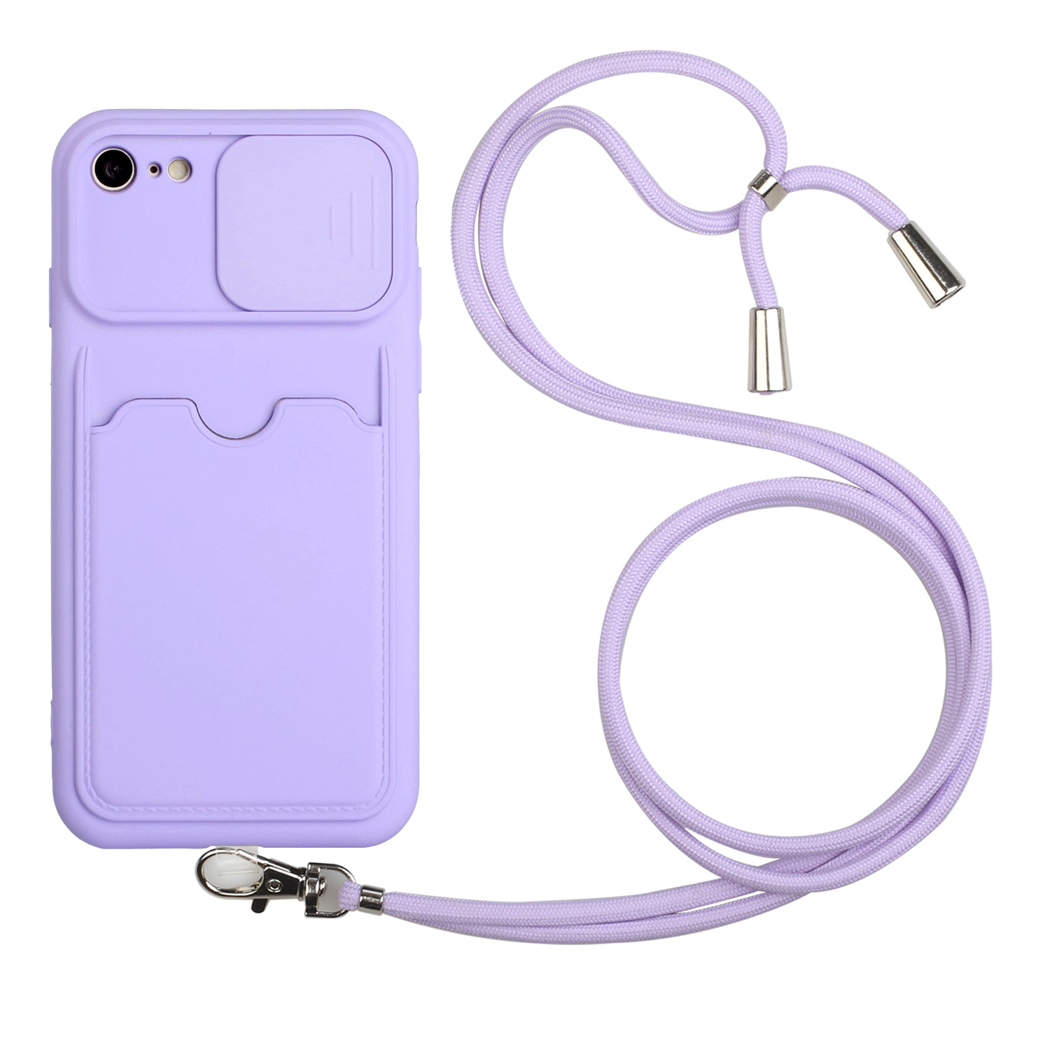 

Мягкий Бампер Anti-strate Ultra Slim Soft TPU Защитный Чехол Со Скользящей Крышкой Объектива Камеры И Тарелкой Для IPhone 7 4,7 Дюйма - Фиолетовый, iPhone 7 4.7 inch