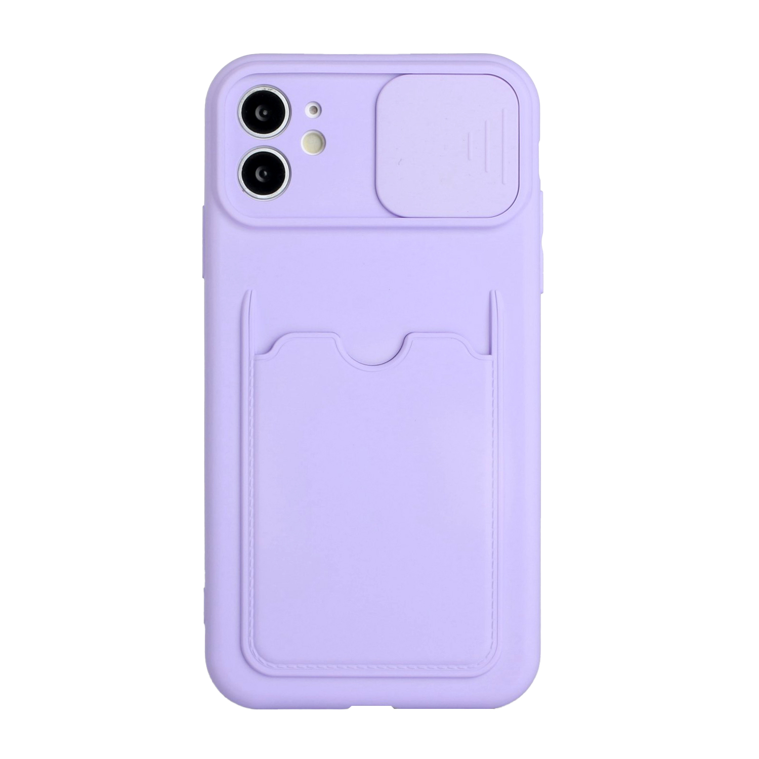 

Card Slot Design Camera Protective Slider Shockproof TPU Cover Case for iPhone 11 6.1 inch - Purple, iPhone 11 6.1 inch