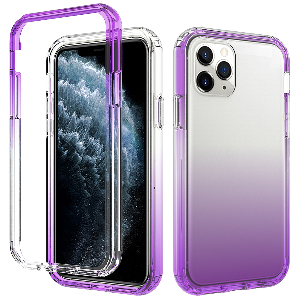 

Drop-Proof Gradient Design Hard PC & TPU Bumper Hybrid Protective Cover Case for iPhone 11 Pro 5.8 inch - Purple, iPhone 11 Pro 5.8 inch
