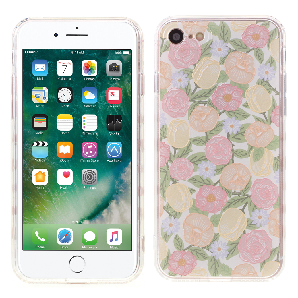 

Flower Embossment Precise Cutout Soft TPU Phone Case Cover for iPhone 7/8/SE (2nd Generation), iPhone 7 4.7 inch