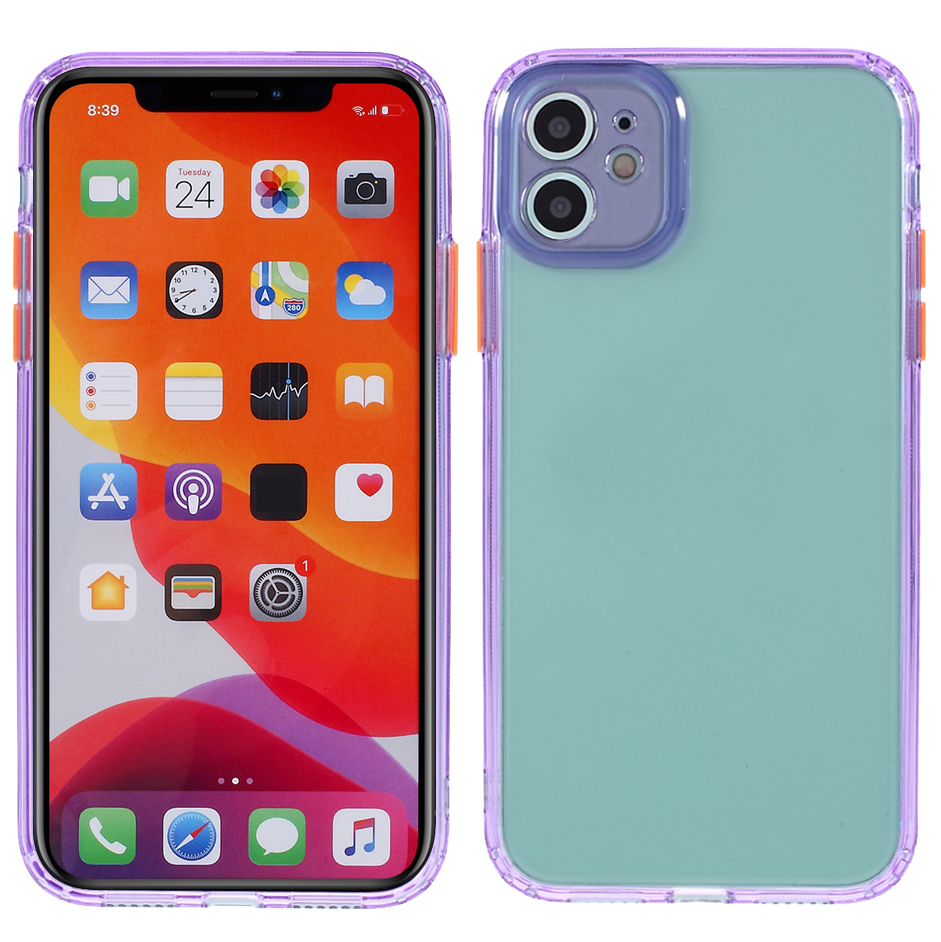 

Precise Cutout Anti-Fall Acrylic + TPU Hybrid Case Phone Cover for iPhone 11 6.1 inch - Purple, iPhone 11 6.1 inch