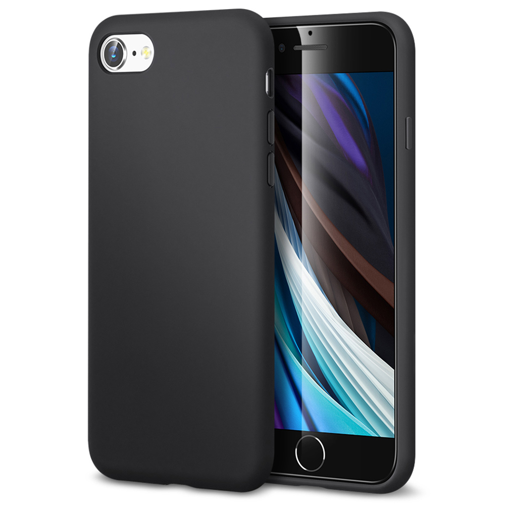 

Soft Liquid Silicone Full Coverage Phone Back Case Cover for iPhone 7 4.7 inch/8 4.7 inch/SE (2020)/SE (2022) - Black, iPhone SE (2022)