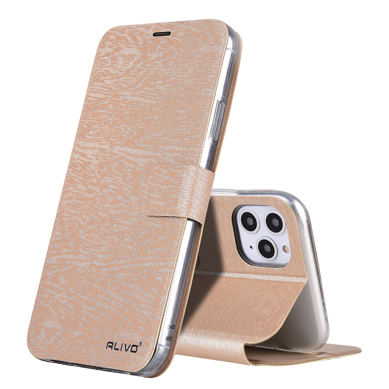

Alivo Wood Текстура Кожаный Мобильный Телефон Защитный Чехол Оболочка Для IPhone 11 Pro 5,8 Дюйма - Золото, iPhone 11 Pro 5.8 inch