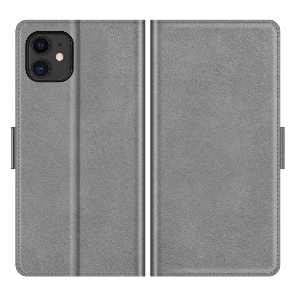 

Двойная Магнитная Застежка PU - Серый, iPhone 11 6.1 inch