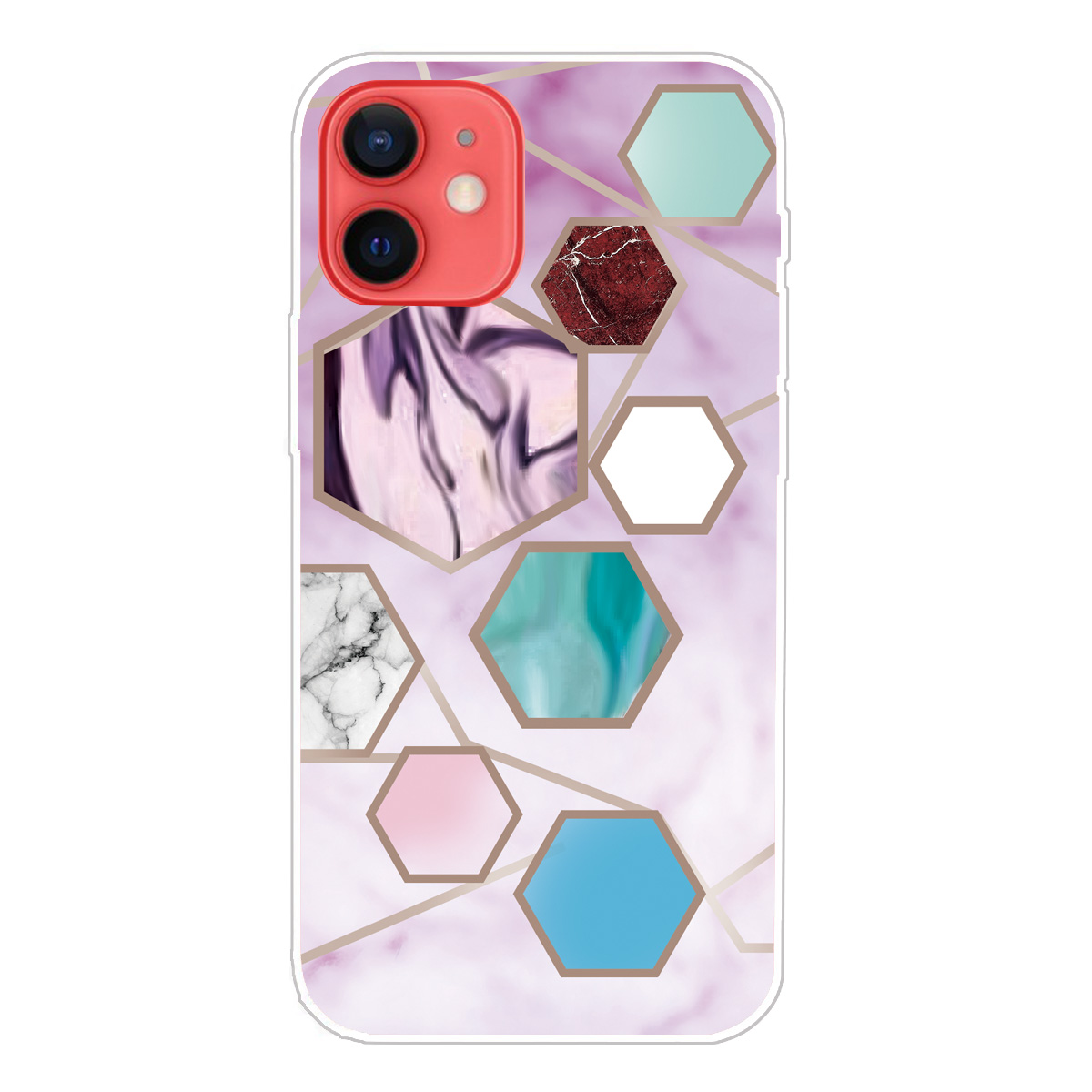 

Marble Pattern Flexible TPU Back Shell for iPhone 13 6.1 inch - Style O, iPhone 13