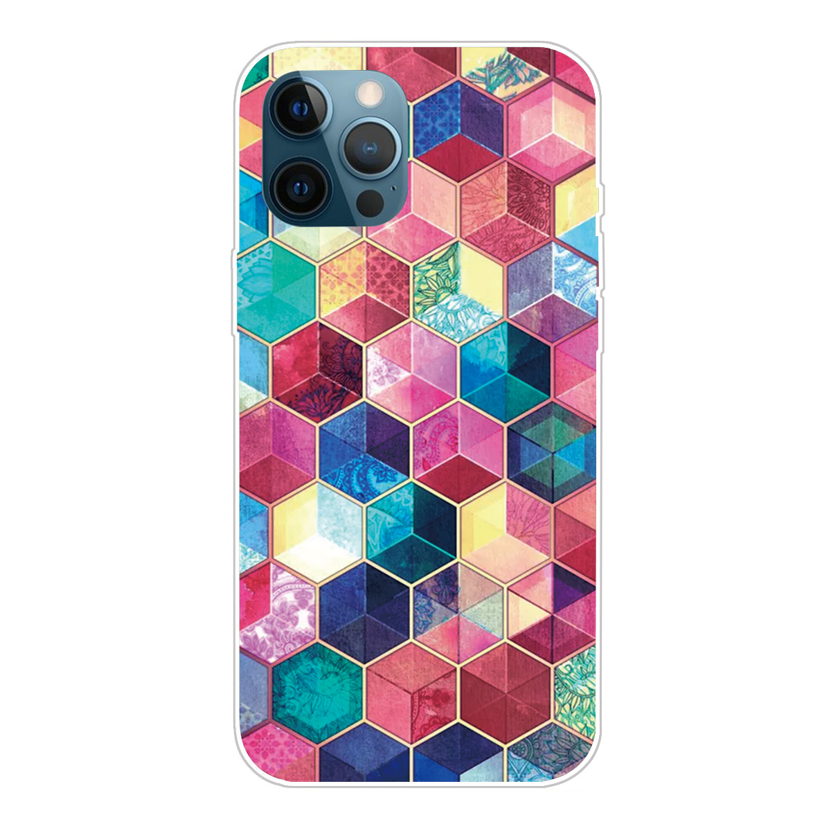 

Super Fashion 3D Pattern Printing Soft TPU Case Lovely Back Shell for iPhone 13 Pro Max 6.7 inch - Colorful Blocks, iPhone 13 Pro Max