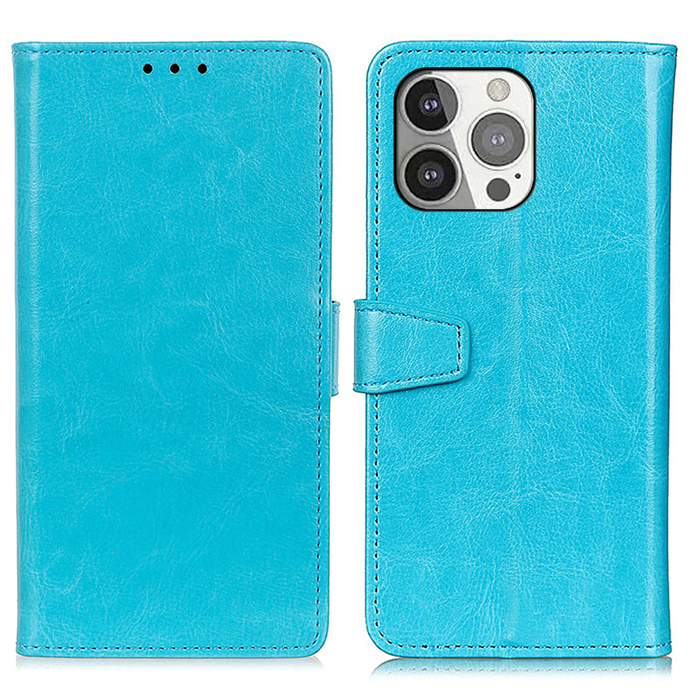 

Full Protection Wallet Stand Design Leather Protective Case for Phone 13 Pro 6.1-inch - Blue, iPhone 13 Pro