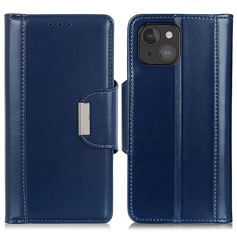

Business Style Stylish Elegant Soft Leather Flip Wallet Case with Magnetic Closure for iPhone 13 mini 5.4 inch - Blue, iPhone 13 mini