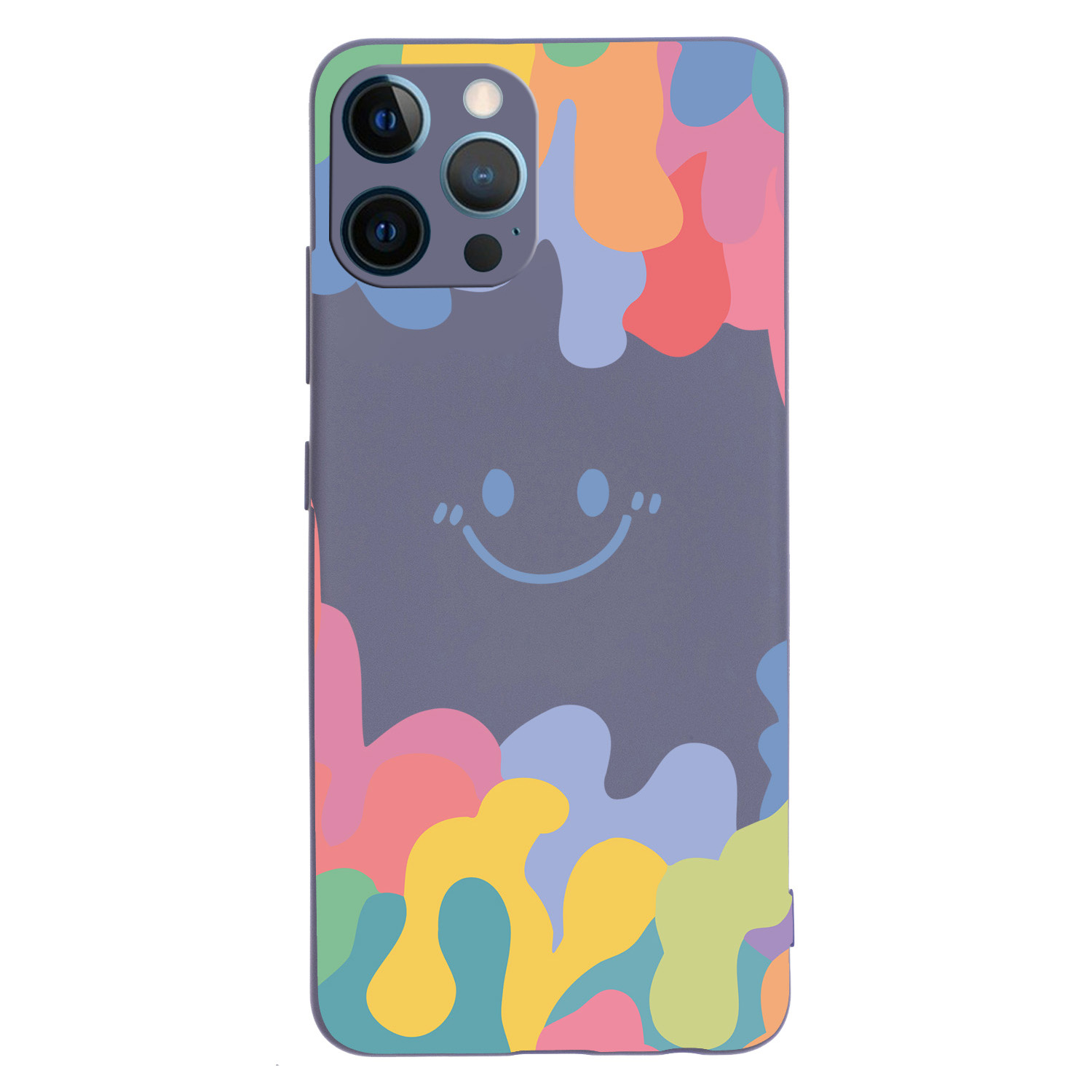 

Улыбающаяся Печать с Рисунком Лица - Темно Фиолетовый, iPhone 12 Pro Max