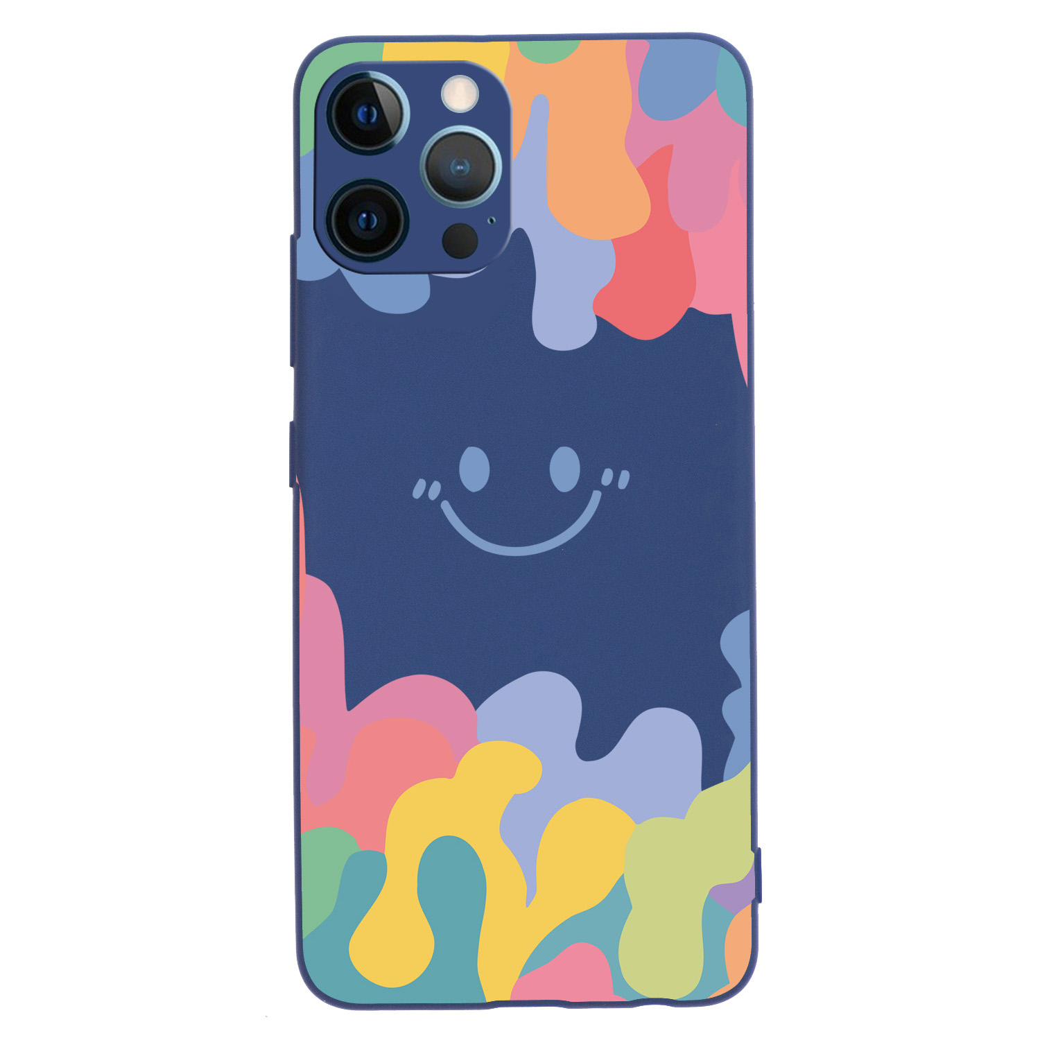 

Улыбающаяся Печать с Рисунком Лица - Темно-синий, iPhone 12 Pro Max