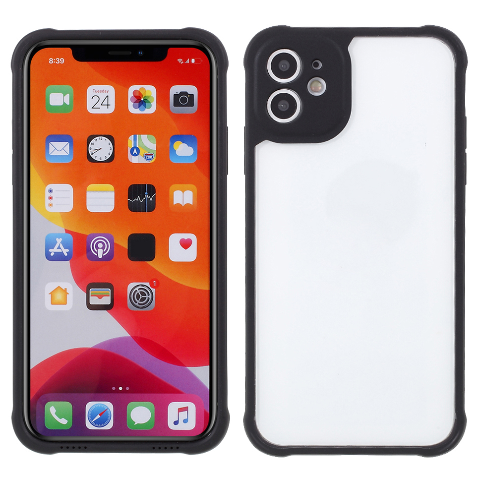 

Drop Protection Full Body Matte TPU Acrylic Shockproof Anti-Scratch Protective Cover for iPhone 11 6.1 inch - Black, iPhone 11 6.1 inch