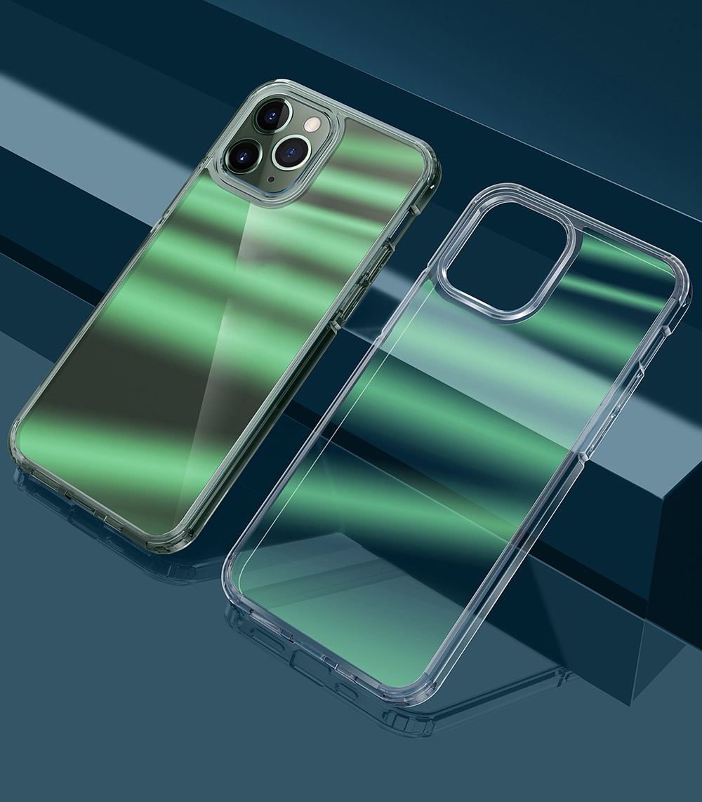 

FUKELAI Optical Ice Crystal Series Clear Colorful Transparent Slim Fit Shockproof PC TPU Protective Cover for iPhone 11 Pro Max 6.5 inch - Green Light, iPhone 11 Pro Max 6.5 inch