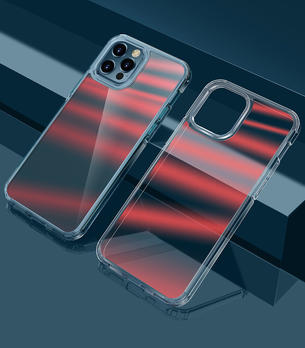 

FUKELAI Optical Ice Crystal Series Color Changing Neon Luster Shockproof PC + TPU Protective Case for iPhone 12 Pro 6.1 inch - Golden Light, iPhone 12 Pro