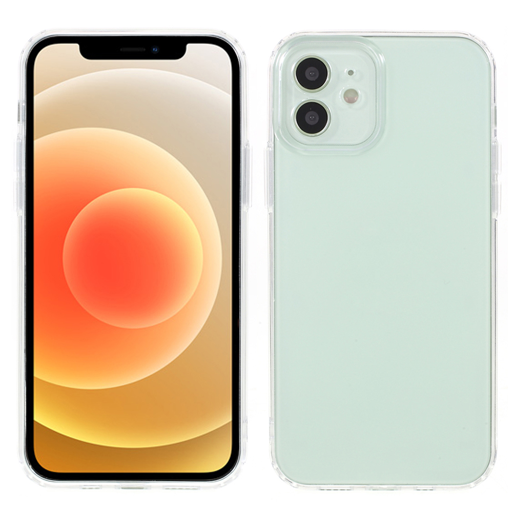 

Matte Surface TPU + Acrylic Hybrid Case Phone Cover for iPhone 12 6.1 inch - Transparent Button, iPhone 12