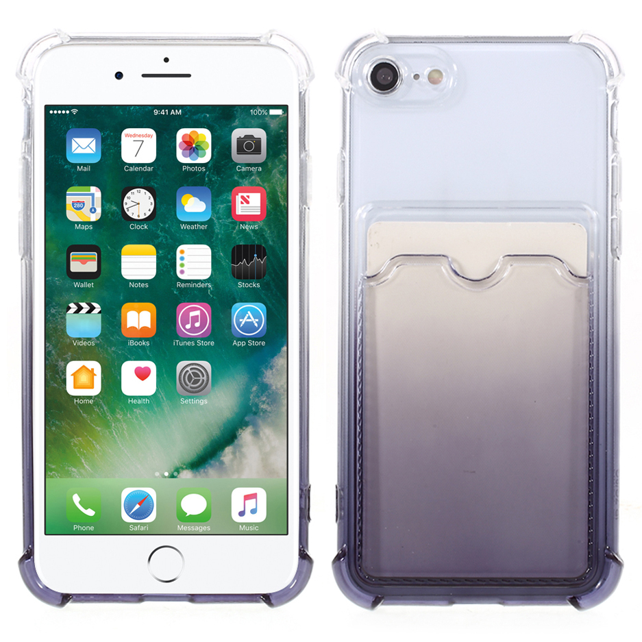 

Слот с Градиентной Цветной Картой Антипроводной TPU Cash Case Copact Для Iphone 7 4,7 Дюйма/8 4,7 Дюйма/se (2020)/SE (2022) - Черный, iPhone SE (2022)