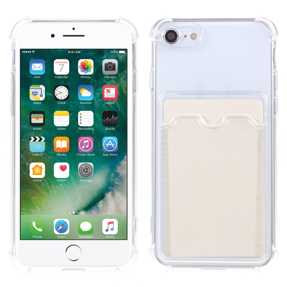 

Gradient Color Card Slot Anti-Drop TPU Phone Case Protective Cover for iPhone 7 4.7 inch/8 4.7 inch/SE (2020)/SE (2022) - Transparent, iPhone SE (2022)