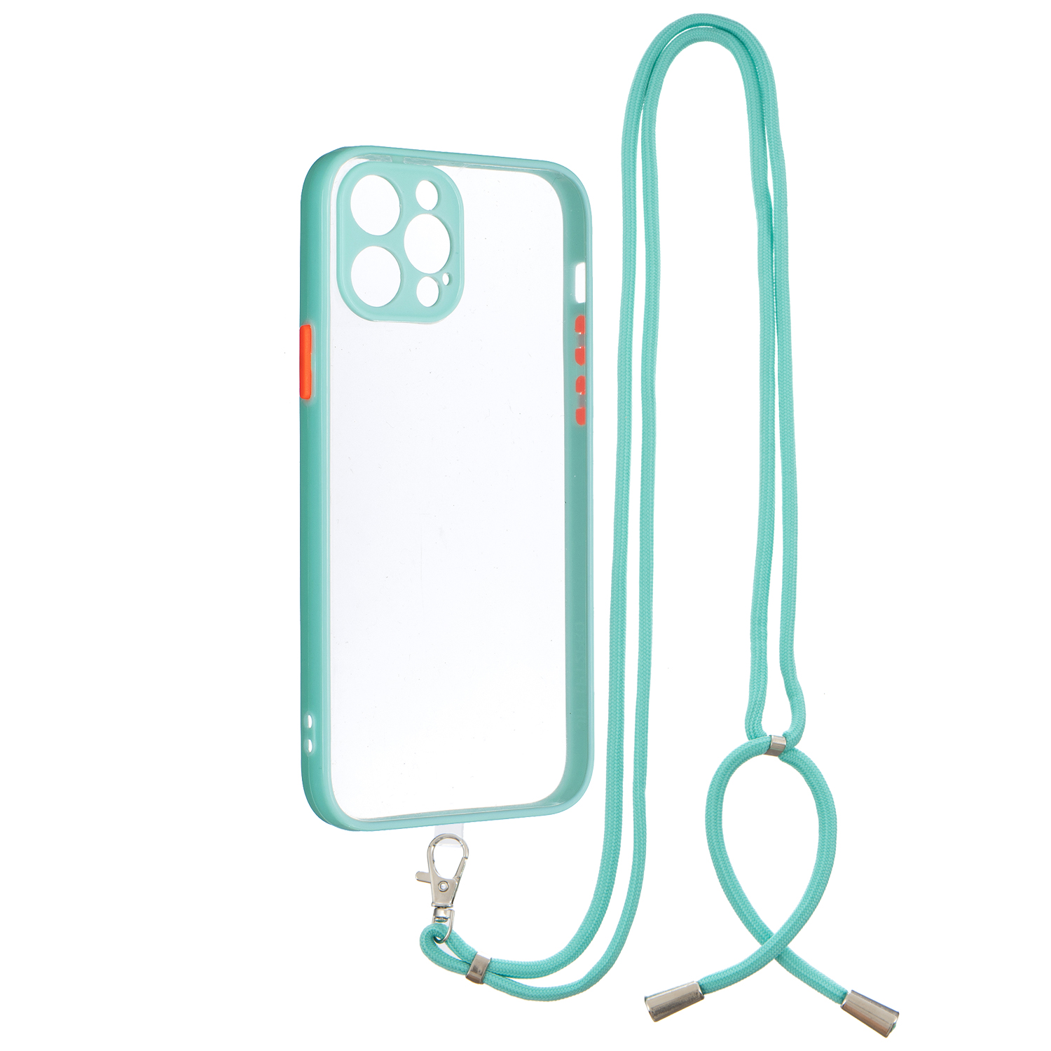 

TPU + Acrylic Transparent Back Phone Cover Shell with Adjustable Lanyard for iPhone 12 Pro 6.1 inch - Green, iPhone 12 Pro