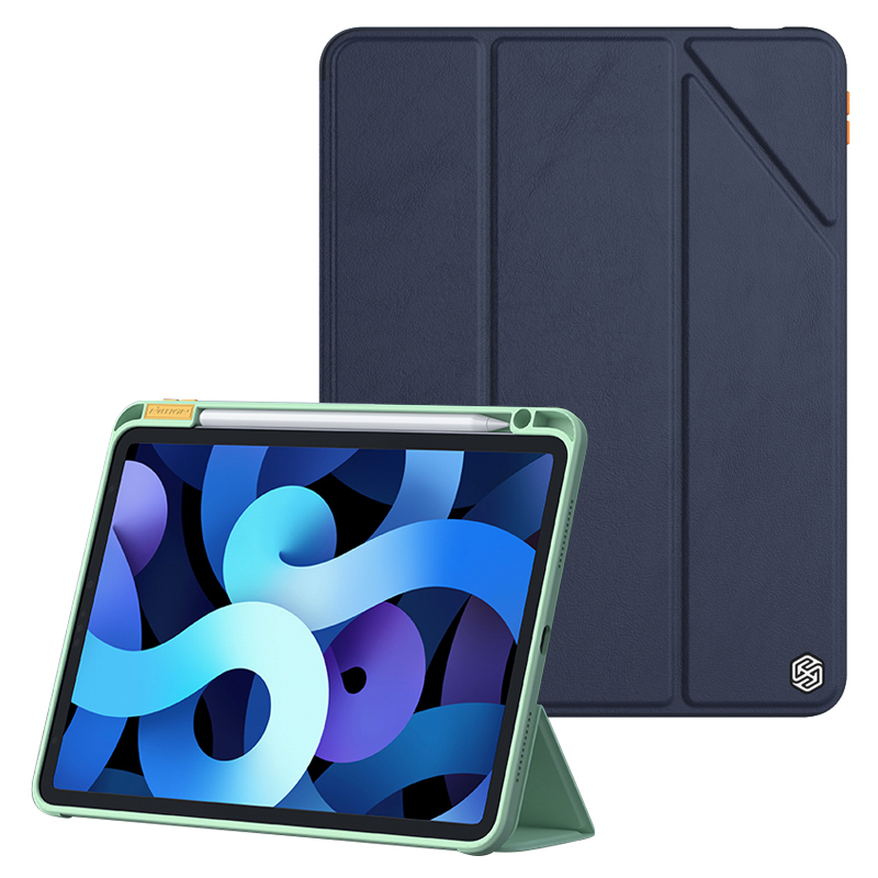 

NILLKIN Auto Wake/Sleep Stand Leather Tablet Case Cover for iPad Air (2020)/Air (2022) - Blue, iPad Air (2020)